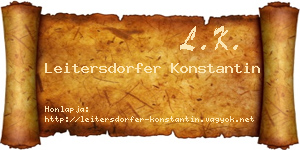 Leitersdorfer Konstantin névjegykártya